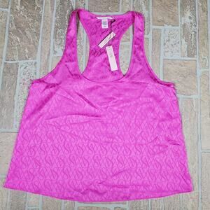 NEW Victoria Secret VS Pink Racerback Tank Top Women's Sz Medium Logo